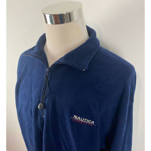 VTG Men Nautica Competition USA 1/4 zip polyester fleece pullover sweatshirt XXL